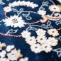 Preview: Teppich Dunkelblau Creme mit strukturiertem Medaillon Design