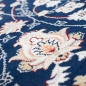 Preview: Teppich Dunkelblau Creme mit strukturiertem Medaillon Design