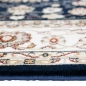 Preview: Teppich Dunkelblau Creme mit strukturiertem Medaillon Design