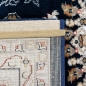 Preview: Teppich Dunkelblau Creme mit strukturiertem Medaillon Design