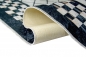 Preview: Teppich im Printdesign Teppich Wohnzimmer waschbar karo schwarz