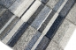 Preview: Teppich modern Wohnzimmerteppich mit Konturenschnitt blau grau kariert