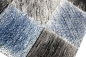 Preview: Teppich modern Wohnzimmerteppich karo blau grau schwarz