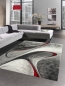 Mobile Preview: Teppich modern Wohnzimmerteppich abstrakt in grau rot