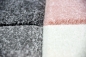 Preview: Moderner Teppich Wohnzimmerteppich Kurzflor Karo rosa grau türkis