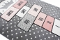 Preview: Teppich Kinderzimmer Hüpfspiel Muster rosa grau