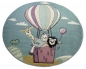 Preview: Kinderteppich Spielteppich Babyteppich Jungen Heißluftballon Tiere blau