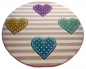 Preview: Kinderteppich Spielteppich Babyteppich Mädchen mit Herz rosa lila grün blau