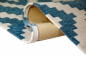 Preview: Teppich modern Wohnzimmer Teppich marokkanisches Design blau weiß