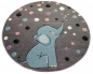 Mobile Preview: Teppich Kinderzimmer Elefant Punkte grau blau