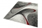 Mobile Preview: Teppich modern Wohnzimmerteppich abstrakt in grau rot
