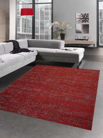 Teppich Outdoor Küchenteppich Baumwollteppich in rot grau
