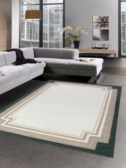 Teppich modern Wohnzimmer Teppich grau creme