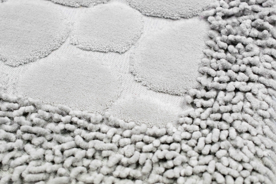 Preview: Badematten Set 2-teilig - waschbar - Steinoptik in sandgrau