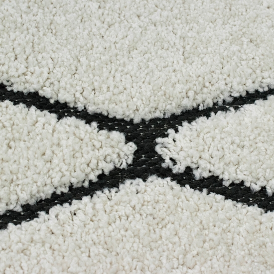 Abstrakter flauschiger Rautenteppich für Flur & Diele