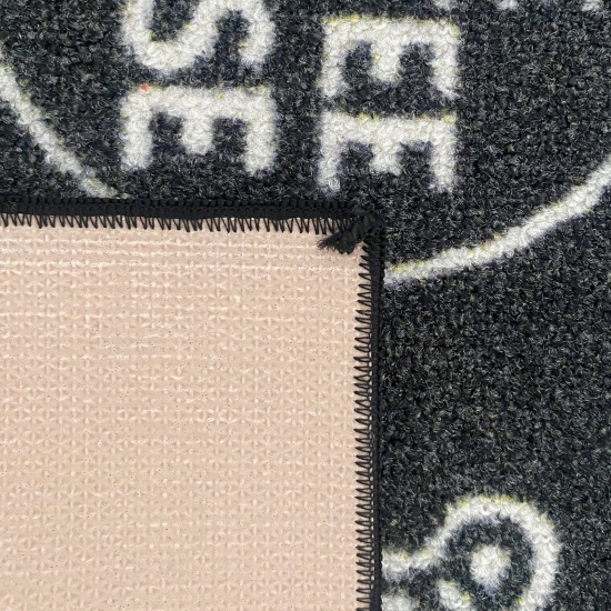 Küchenläufer I Gelrücken I Schriftzug I schwarz, weiß
