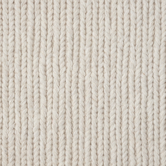 Stillvoller handgewebter Uni Wollteppich in creme