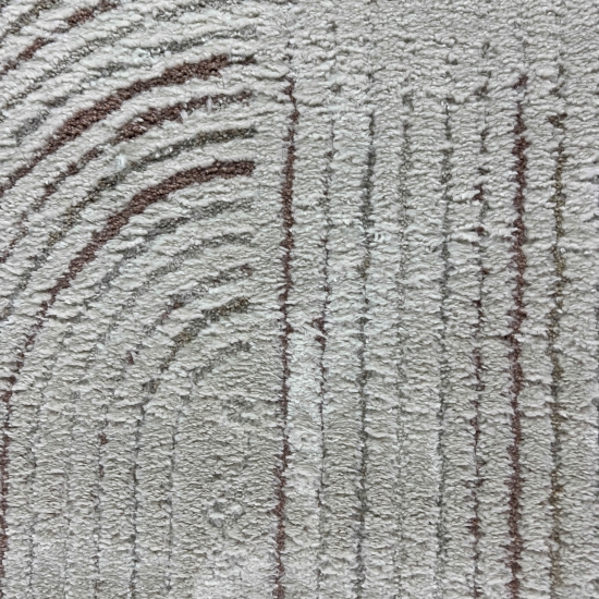 Wohnzimmer Teppich 3d-Effekt mit gestreiftem Muster in Creme Grau