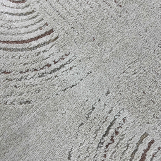 Wohnzimmer Teppich 3d-Effekt mit gestreiftem Muster in Creme Grau