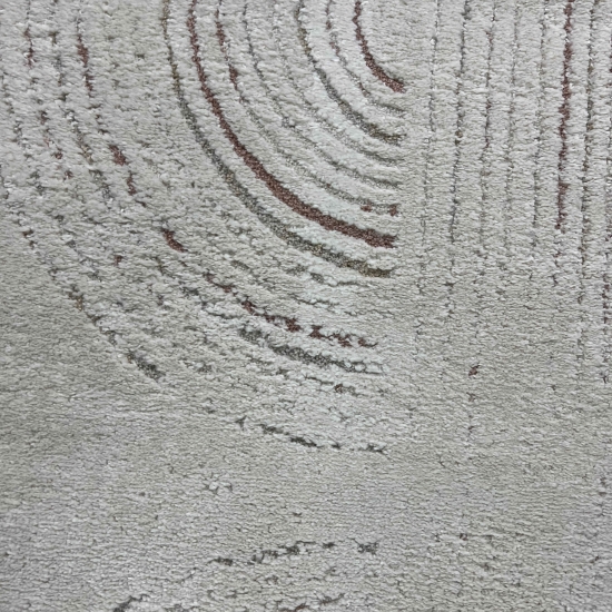 Wohnzimmer Teppich 3d-Effekt mit gestreiftem Muster in Creme Grau