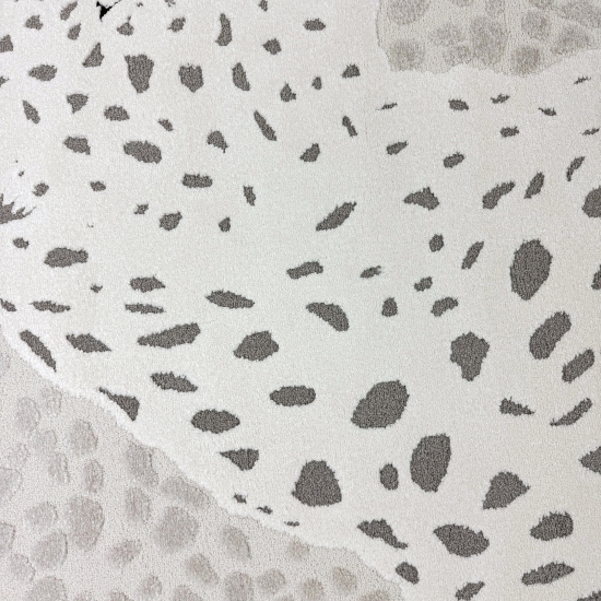 Kinderzimmer Teppich Weich Leopard 3D-Effekt allergikergeeignet in creme grau