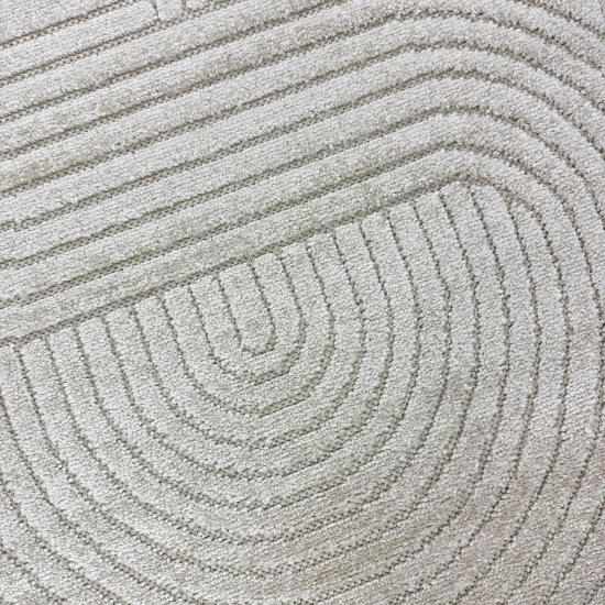 Moderner Outdoor Teppich Wetterfest Terrasse Balkon Boho-Style hochwertig pflegeleicht Beige