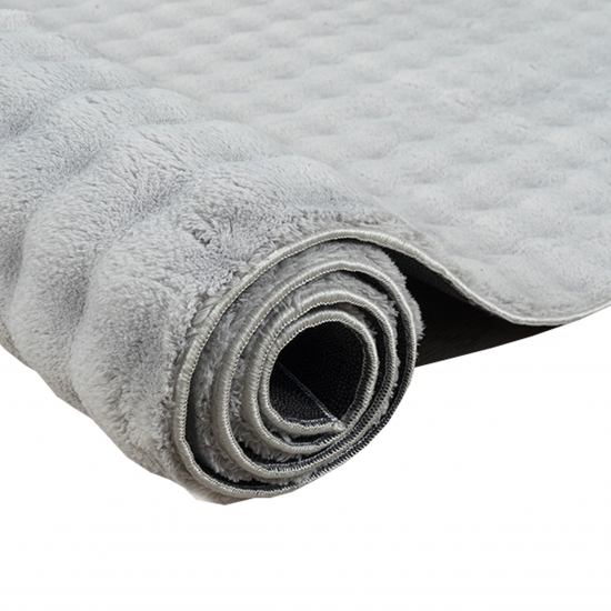 Schlafzimmerteppich Wohnzimmerteppich weich kuschelig allergikerfreundlich mittelflor in grau