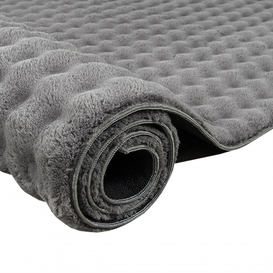 Wohnzimmerteppich Schlafzimmerteppich weich kuschelig flauschig strapazierfähig pflegeleicht in Anthrazit