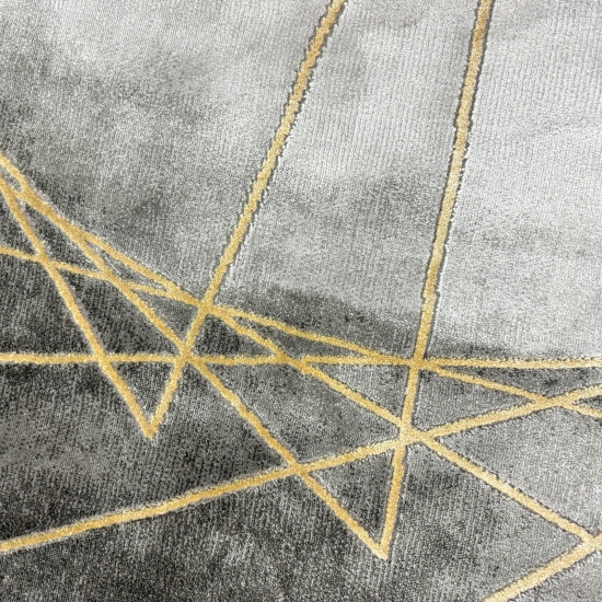 Preview: Teppich mit Marmormuster und goldenen Linien: Zeitlose Eleganz mit edlen Akzenten