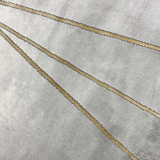Preview: Teppich mit Marmormuster und goldenen Linien: Zeitlose Eleganz mit edlen Akzenten