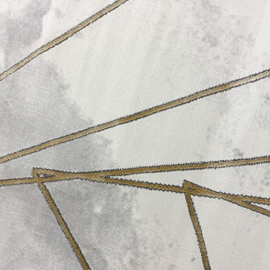 Preview: Teppich mit Marmormuster und goldenen Linien: Zeitlose Eleganz mit edlen Akzenten