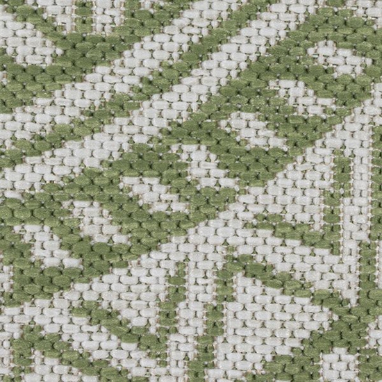 Preview: In- & Outdoorteppich rund mit Ethno-Design – Grün und Weiß, pflegeleicht & wetterfest Preview: In- & Outdoorteppich rund mit Ethno-Design – Grün und Weiß, pflegeleicht & wetterfest