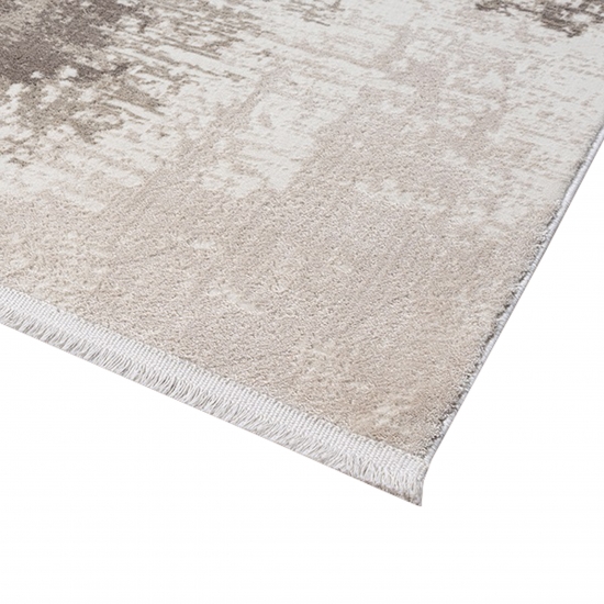 Abstrakter Wohnzimmerteppich im Vintage-Design mit Used-Look in Beige