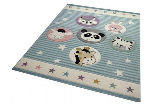 Preview: Kinderteppich Spielteppich Babyteppich Panda Hase Giraffe Tiger Waschbär Lamm