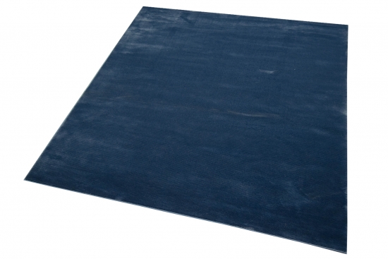 Teppich Wohnzimmerteppich Läufer uni blau