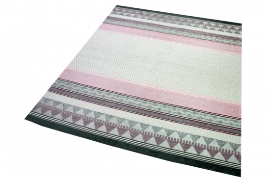 Moderner Teppich Designer Teppich Kelim Teppich rosa grau