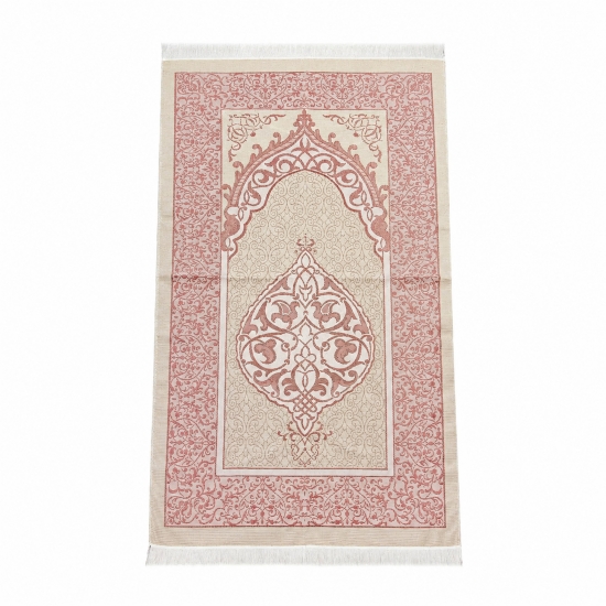 Rosa Gebetsset mit ornamentiertem Teppich Gebetskleid und Kette