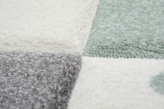 Preview: Kinderteppich Kinderzimmer Spiel Teppich Punkte Herz Stern Design grün grau creme Preview: Kinderteppich Kinderzimmer Spiel Teppich Punkte Herz Stern Design grün grau creme