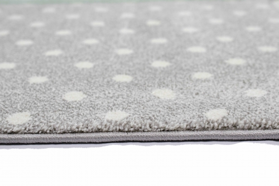 Preview: Kinderteppich Kinderzimmer Spiel Teppich Punkte Herz Stern Design grün grau creme Preview: Kinderteppich Kinderzimmer Spiel Teppich Punkte Herz Stern Design grün grau creme