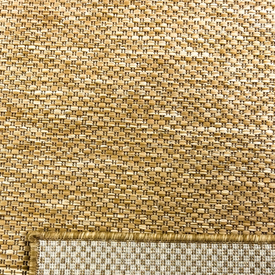 In- und Outdoorteppich Niedrigflor wetterfest einfarbig in Beige