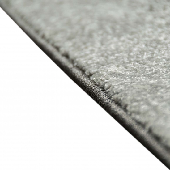 Wohnzimmerteppich Designer Teppich modern kurzflor vintage seitlich gekettelt in grau creme