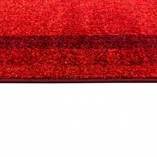 Preview: Teppich Wohnzimmer  Designer kurzflor Modern vintage seitlich gekettelt in rot Preview: Teppich Wohnzimmer  Designer kurzflor Modern vintage seitlich gekettelt in rot