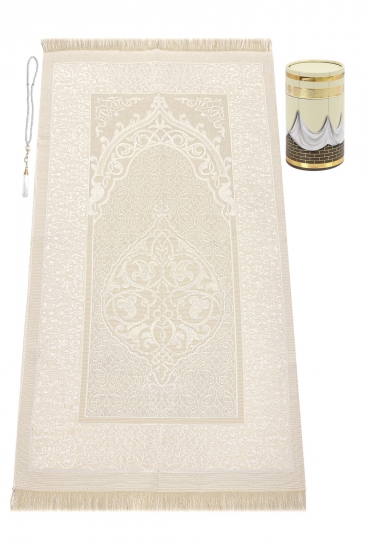 Gebetsteppich Taftstoff mit Geschenkbox creme 65 x 110 cm