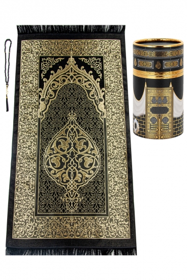 Gebetsteppich schwarz-gold