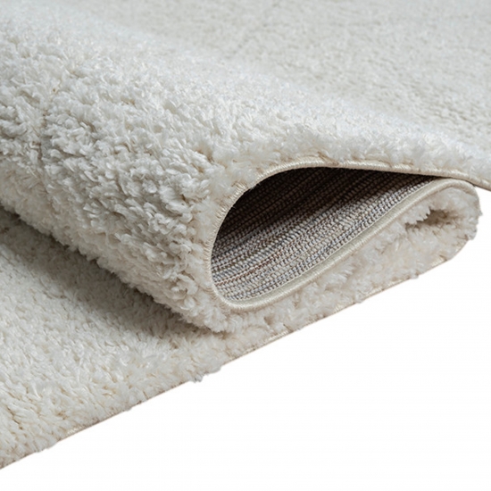 Preview: Hochflor Teppich creme mit Rautenmuster weich modern für Wohnzimmer Schlafzimmer Preview: Hochflor Teppich creme mit Rautenmuster weich modern für Wohnzimmer Schlafzimmer