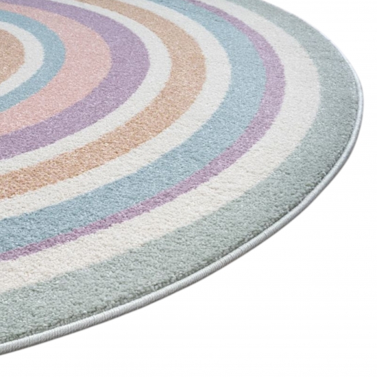Preview: Moderner Kinderzimmer Teppich mit Pastellkreisen – pflegeleicht & weich Preview: Moderner Kinderzimmer Teppich mit Pastellkreisen – pflegeleicht & weich
