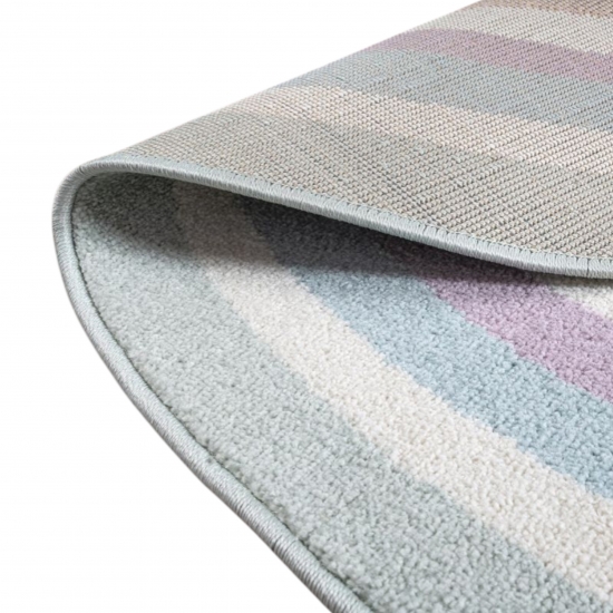 Moderner Kinderzimmer Teppich mit Pastellkreisen – pflegeleicht & weich