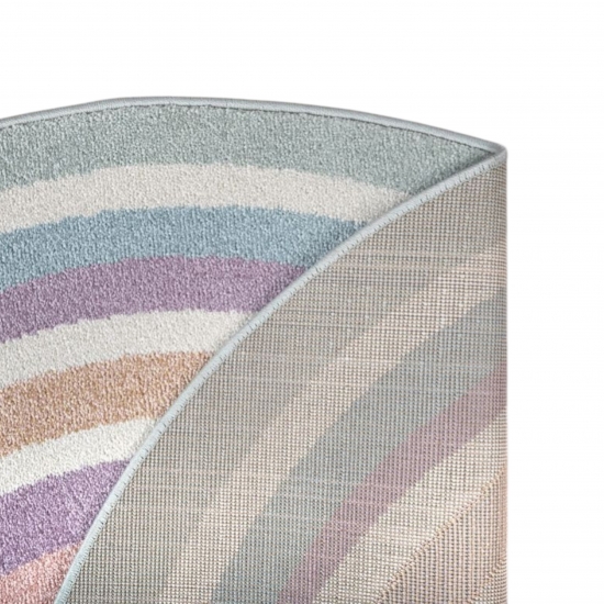 Moderner Kinderzimmer Teppich mit Pastellkreisen – pflegeleicht & weich