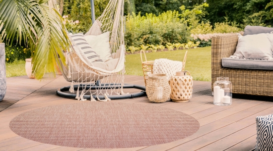 Teppich In- & Outdoor Sisal Balkon Küche Garten Flur Läufer Uni rosa