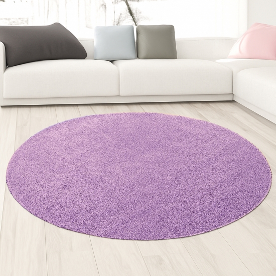Preview: Shaggy Teppich in Flieder – moderner Hochflor für stilvolle Wohnräume